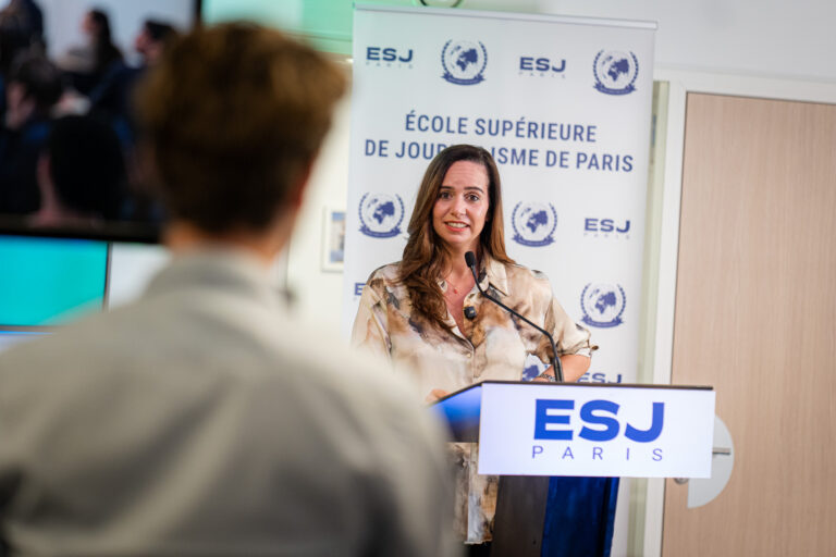 Union des droites, enjeux de la jeunesse : Sarah Knafo décrypte son programme devant les étudiants de l’ESJ 